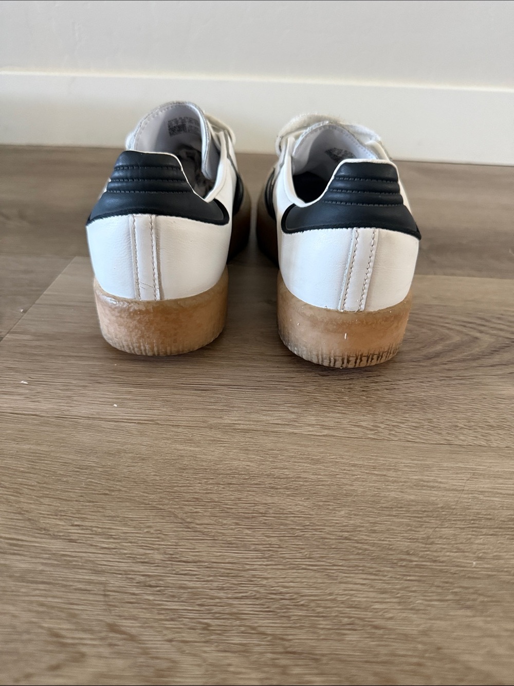 adidas Women’s Sambae Sneakers - White/Black/Gum - Picture 5 of 9